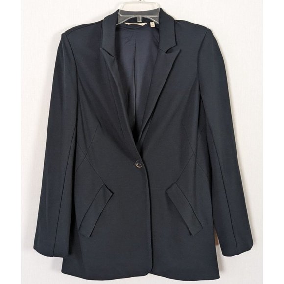 Soft Surroundings long sleeve one button black Slanted pockets comfortable blaze - Picture 4 of 8